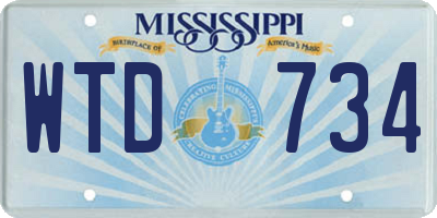 MS license plate WTD734