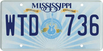 MS license plate WTD736