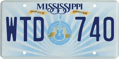 MS license plate WTD740