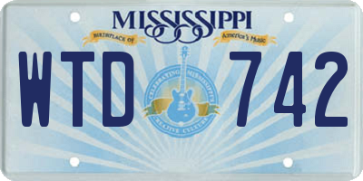 MS license plate WTD742