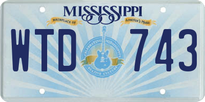 MS license plate WTD743