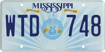 MS license plate WTD748