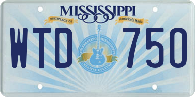 MS license plate WTD750
