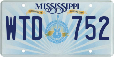 MS license plate WTD752