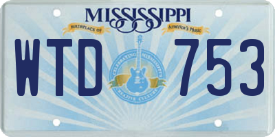 MS license plate WTD753