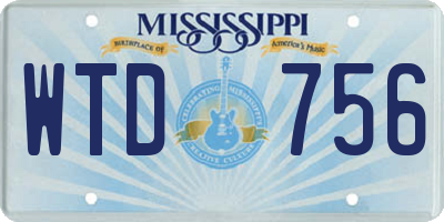 MS license plate WTD756