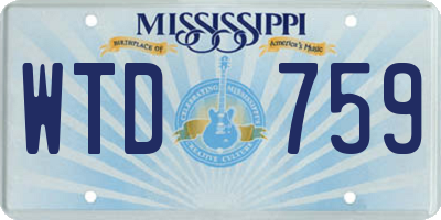 MS license plate WTD759