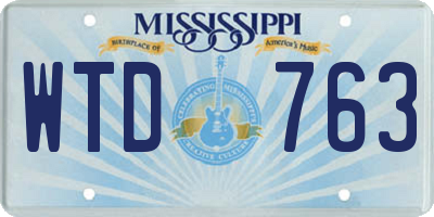MS license plate WTD763