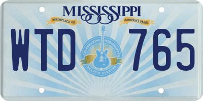 MS license plate WTD765