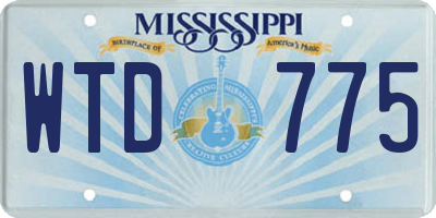 MS license plate WTD775