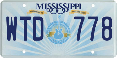 MS license plate WTD778