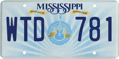 MS license plate WTD781