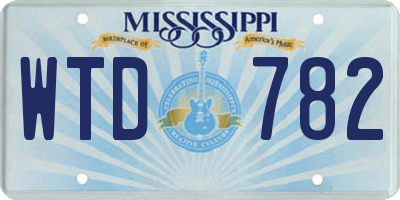 MS license plate WTD782