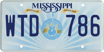 MS license plate WTD786