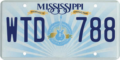 MS license plate WTD788