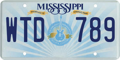 MS license plate WTD789