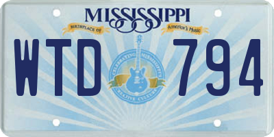 MS license plate WTD794