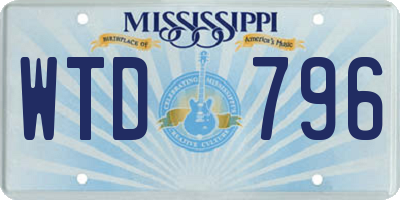 MS license plate WTD796