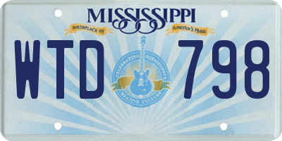 MS license plate WTD798