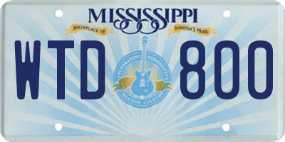 MS license plate WTD800