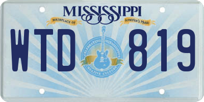 MS license plate WTD819