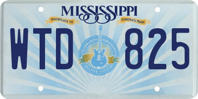 MS license plate WTD825