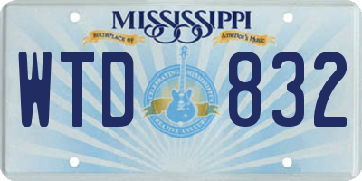 MS license plate WTD832