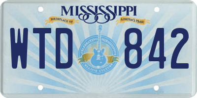 MS license plate WTD842