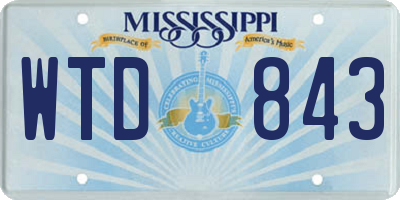 MS license plate WTD843