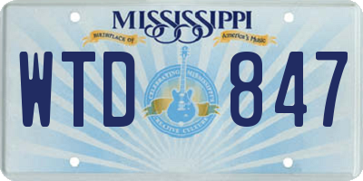 MS license plate WTD847
