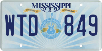 MS license plate WTD849