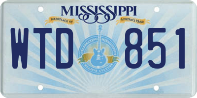 MS license plate WTD851