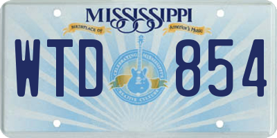 MS license plate WTD854