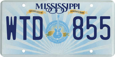 MS license plate WTD855