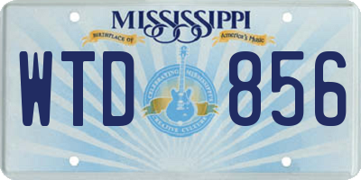 MS license plate WTD856