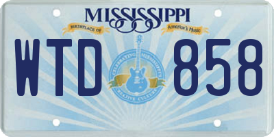 MS license plate WTD858