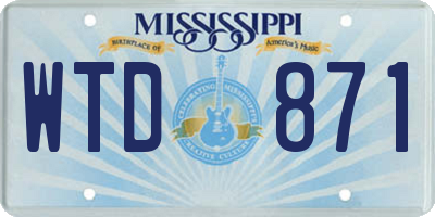 MS license plate WTD871