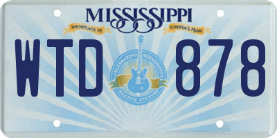 MS license plate WTD878