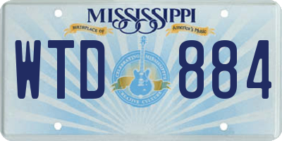 MS license plate WTD884