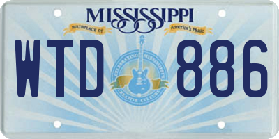 MS license plate WTD886