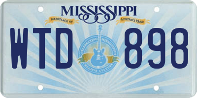 MS license plate WTD898