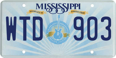 MS license plate WTD903