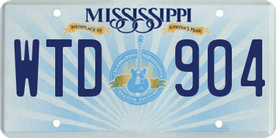 MS license plate WTD904