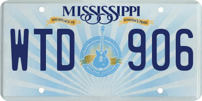 MS license plate WTD906