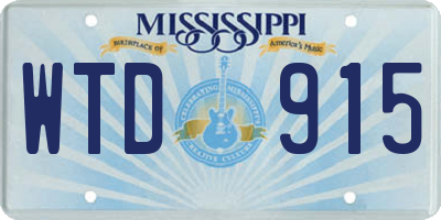 MS license plate WTD915