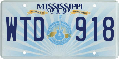 MS license plate WTD918