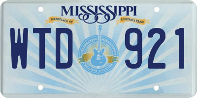 MS license plate WTD921