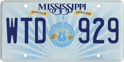 MS license plate WTD929