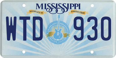 MS license plate WTD930