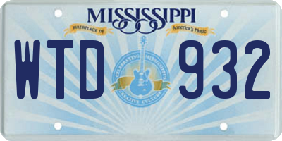 MS license plate WTD932